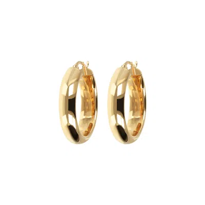 Autentica - 1" Polished Hoop Earrings In Gold
