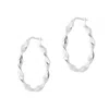 Autentica - 1" Twisted Round Hoop Earrings In Silver