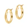 Autentica - 1/2" Polished Round Hoop Earrings In Gold