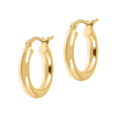 Autentica - 1/2" Polished Round Hoop Earrings In Gold