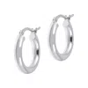 Autentica - 1/2" Polished Round Hoop Earrings In Silver