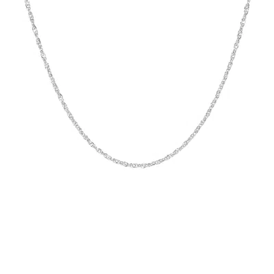 Autentica - 18" Polished Singapore Chain Necklace In White
