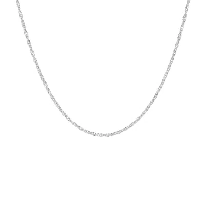 Autentica - 20" Polished Singapore Chain Necklace In White
