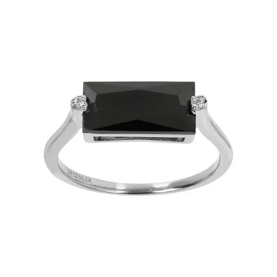 Autentica - 3.80 Cttw Baguette Solitaire Ring In Black