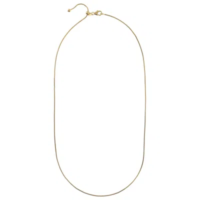 Autentica - Adjustable Snake 22" Chain Necklace W/ Polished Bead In Gold