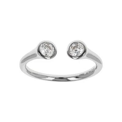 Autentica - Bezel Set Cuff Ring In Silver