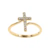 Autentica - Bypass Design Cross Ring In Gold