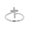 Autentica - Bypass Design Cross Ring In Silver