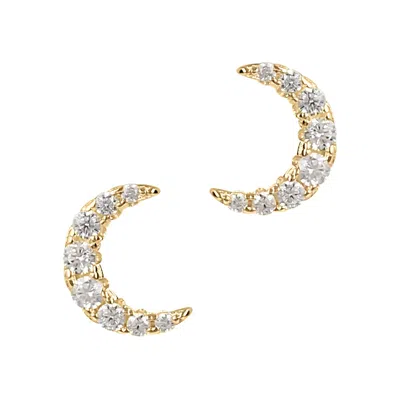 Autentica - Crescent Moon Stud Earrings In Gold