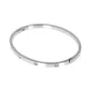 Autentica - Crystal Accent Hinged Bangle In Silver