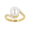 Autentica - Cultured Pearl And Bypass Ring In Gold