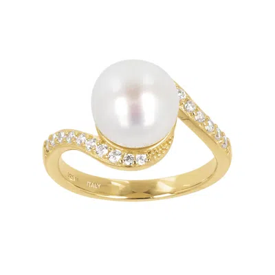 Autentica - Cultured Pearl And Bypass Ring In Gold