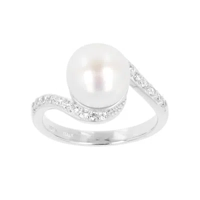 Autentica - Cultured Pearl And Bypass Ring In Silver