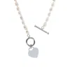 Autentica - Cultured Pearl Heart Charm 18" In White