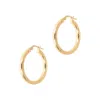 Autentica - Diamond Cut 1" Round Hoop Earrings In Gold