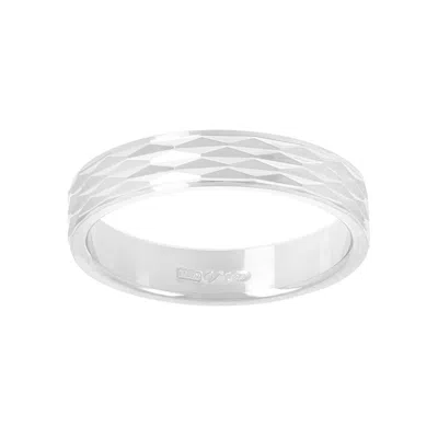 Autentica - Diamond Cut Band Ring 4mm In Silver