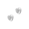 Autentica - Heart Huggie Hoop Earrings In Silver