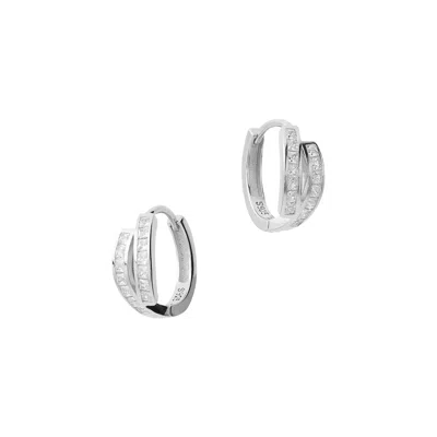 Autentica - Huggie Hoop Earrings In Silver