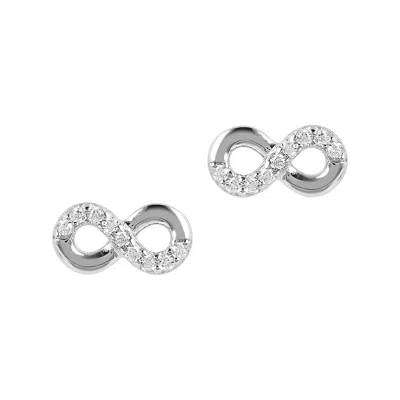Autentica - Infinity Symbol Stud Earrings In Silver