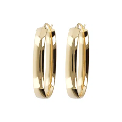 Autentica - Long Oval Hoop Earrings In Gold
