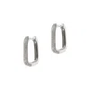 Autentica - Pave Huggie Hoop Earrings In White