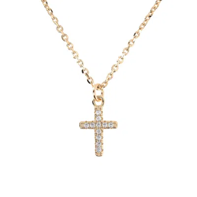 Autentica - Petite Cross Pendant With Chain Necklace In Gold
