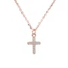 Autentica - Petite Cross Pendant With Chain Necklace In Pink