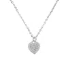 Autentica - Petite Heart Pendant W/ Chain Necklace In White