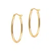 Autentica - Polished 1" Oval Hoop Earrings In Gold