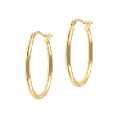 Autentica - Polished 1" Oval Hoop Earrings In Gold