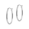 Autentica - Polished 1" Oval Hoop Earrings In Silver