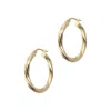 Autentica - Polished 1" Round Hoop Earrings In Gold