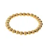 Autentica - Polished 8mm Bead Streatch Bracelet In Gold