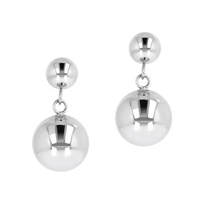 Autentica - Polished Bead Dangle Earrings In Silver
