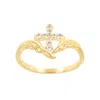 Autentica - Polished Cross And Wings Band Ring In Gold