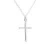 Autentica - Polished Cross Pendant With Chain Necklace In Silver