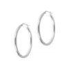 Autentica - Diamond Cut 1" Round Hoop Earrings In Silver