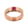 Autentica - Red Gemstone Heart Band Ring In Pink