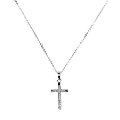 Autentica - Reversible Cross Pendant With Chain In Silver