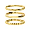 Autentica - Set Of 3 Thin Band Rings In Gold