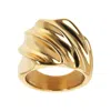 Autentica - Slanted Ribbed Ring In Gold