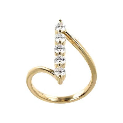 Autentica - 0.60 Cttw Linear Design Ring In Gold