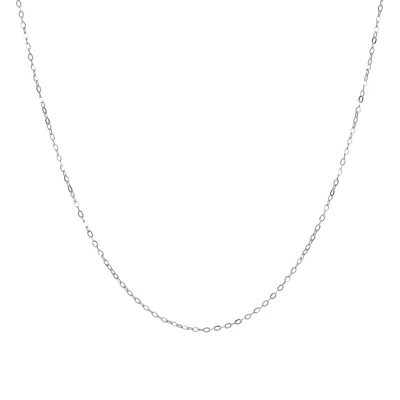 Autentica - 16" Fine Hammered Oval Link Chain Necklace In White
