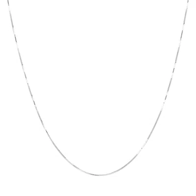 Autentica - 20" Fine Box Chain Necklace In White