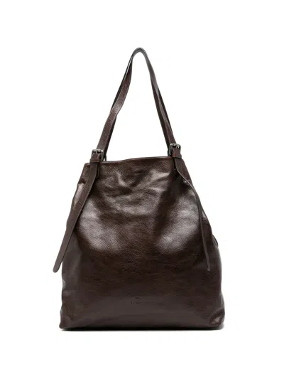 Autentica 504 L 갈라테아 레아 그레인 레더 숄더 백 In Brown