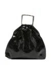 Autentica 504 Medium Crinkled-effect Frame Pouch In Black