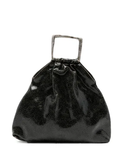 Autentica 504 Medium Crinkled-effect Frame Pouch In Black