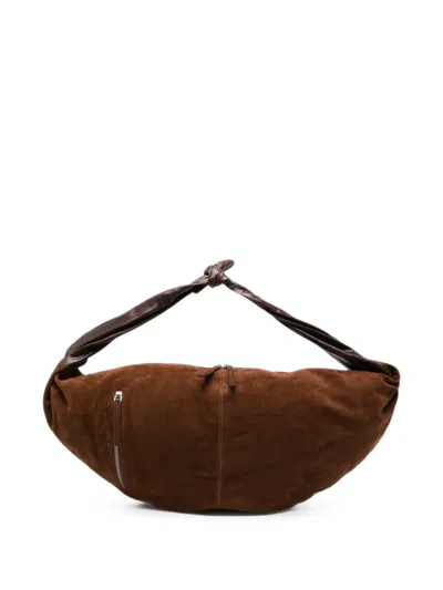 Autentica 504 Suede Shoulder Bag In Brown