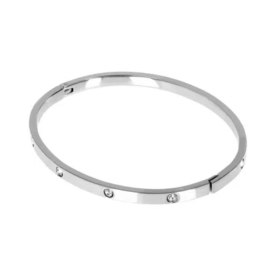 AUTENTICA - CRYSTAL ACCENT HINGED BANGLE