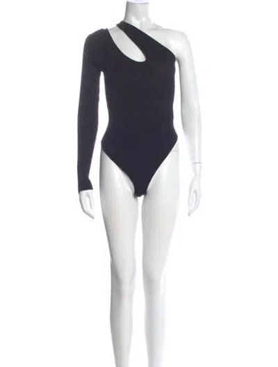 Pre-owned Auteur Asymmetrical Long Sleeve Bodysuit W/ Tags In Blue